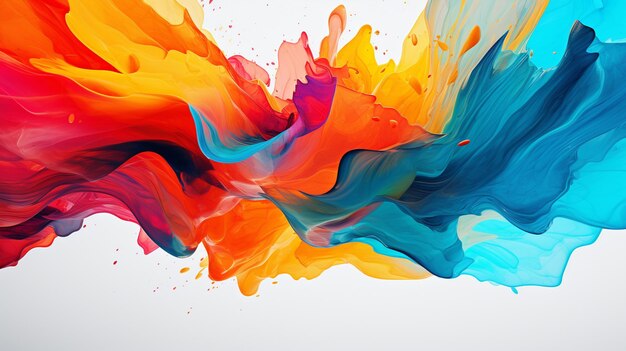 Vivid splashes of paint abstract expressionism