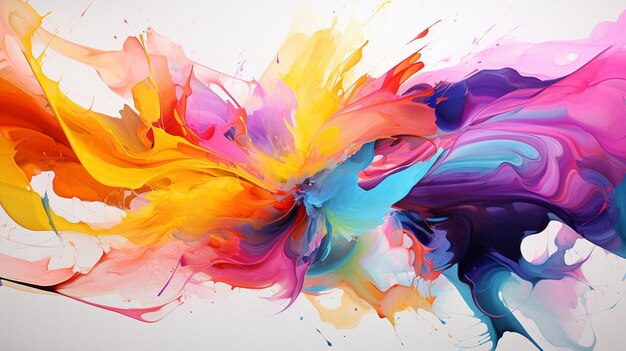 Vivid splashes of paint abstract expressionism