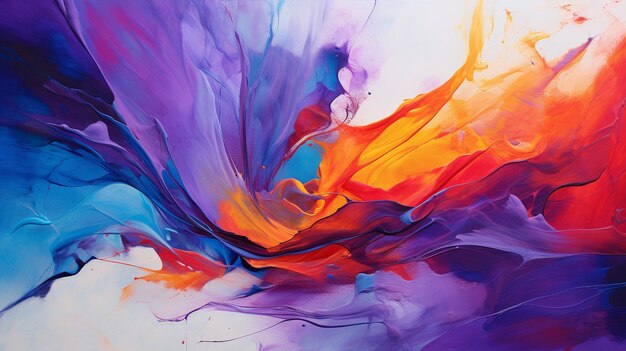 Vivid splashes of paint abstract expressionism