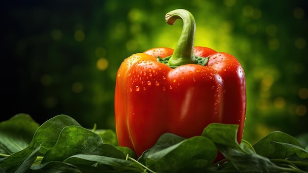 Vivid StudioLit Bell Pepper on a Natural Backdrop