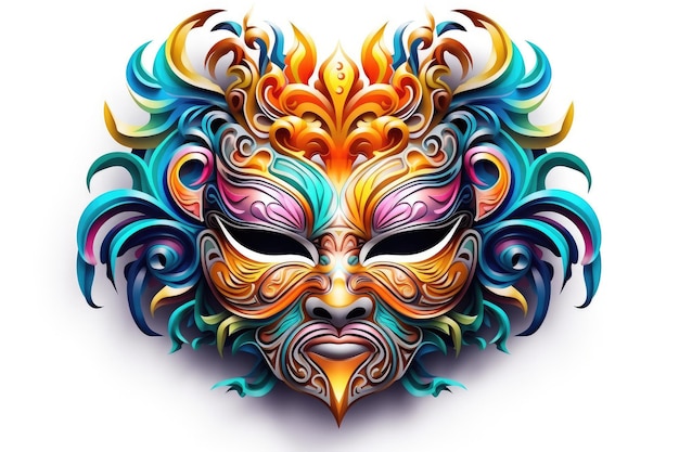 Foto una maschera vivamente ornata che evoca lo spirito dei carnevali veneziani