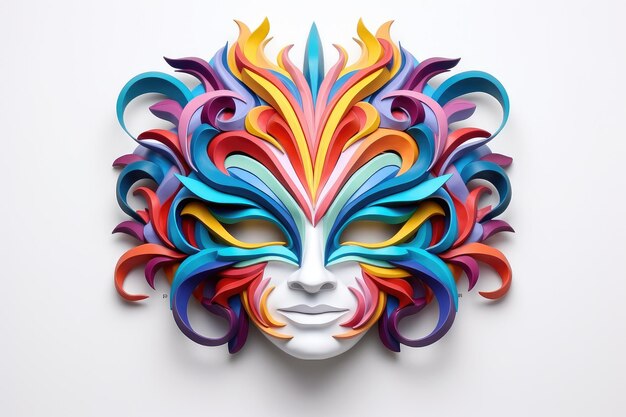 A Vividly Ornate Mask Evoking the Spirit of Venetian Carnivals Generative AI