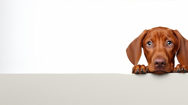 Photo vizsla brown dog isolated background with copy space