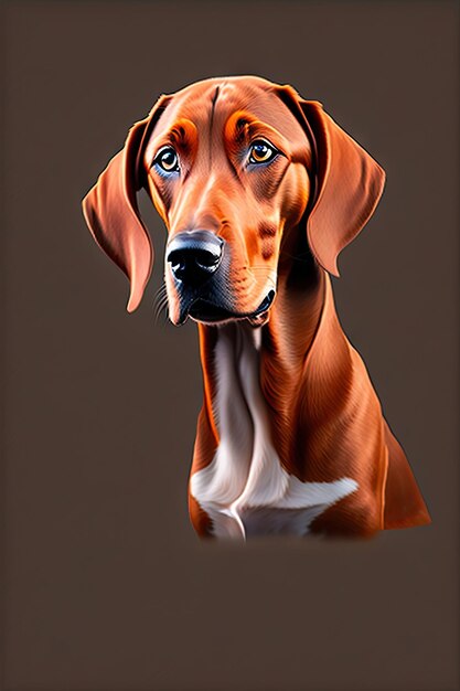 Vizsla pointer dog face close up on transparent background PNG