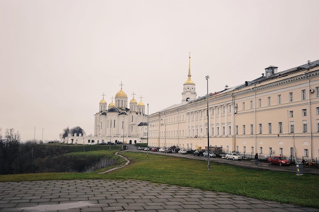 VLADIMIR, RUSSIA - November 3, 2021: view of the Assumption Cathedral and the chambers in Vladimir