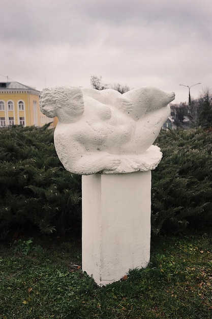 VLADIMIR, RUSSIA - November 4, 2021: sculpture of a woman in Vladimir park