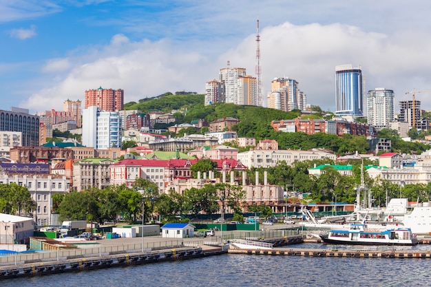 Vista panoramica aerea di vladivostok