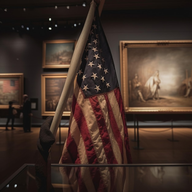 Vlag in museum Historische en culturele betekenis van kunst en artefacten