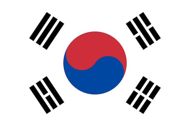 Vlag Republiek Korea Achtergrond Illustratie Textuur Vlakke vlag