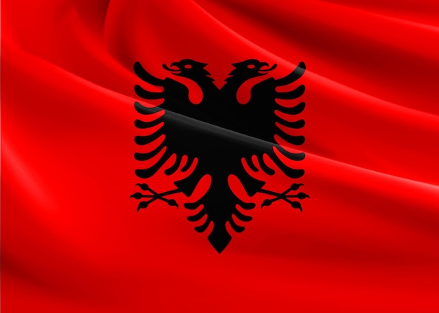 Foto vlag van albanië 3d