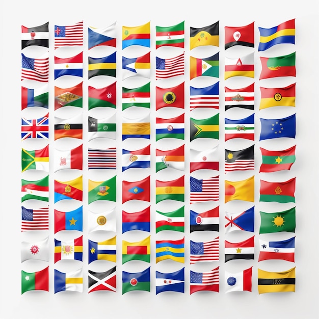 Foto vlag van alle landen met transparante achtergrond