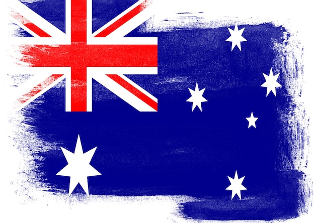 Vlag van Australië geschilderd met penseel