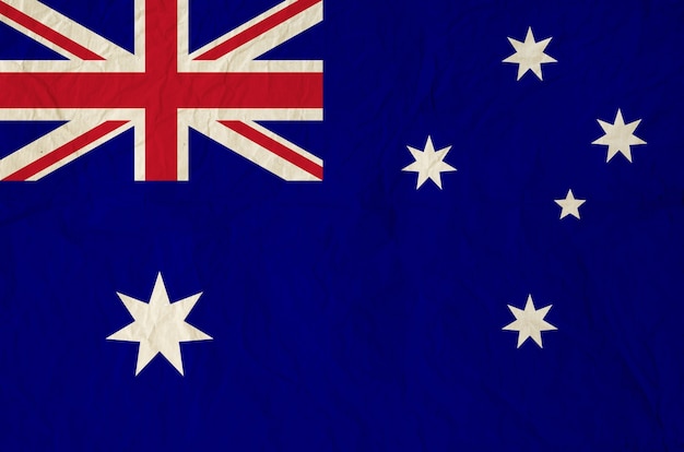 Vlag van Australië met vintage oud papier