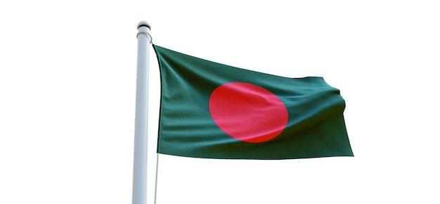 Vlag van bangladesh 3d Vlag op een witte achtergrond