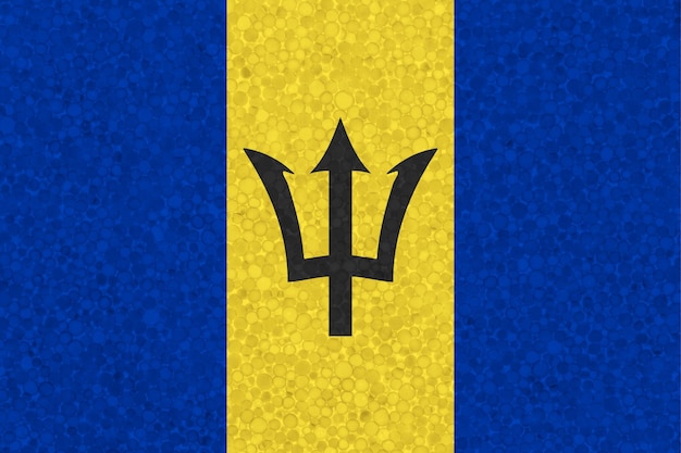 Vlag van barbados op piepschuimtextuur