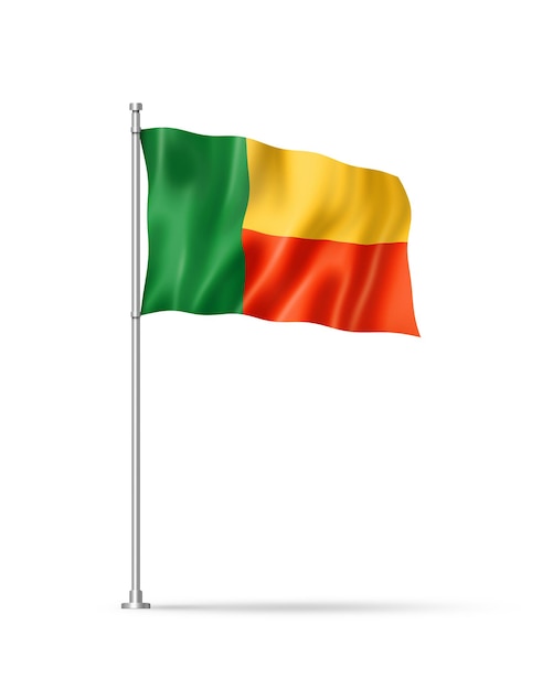 Vlag van Benin geïsoleerd op wit