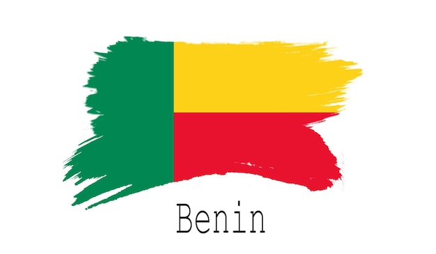 Vlag van Benin op witte achtergrond