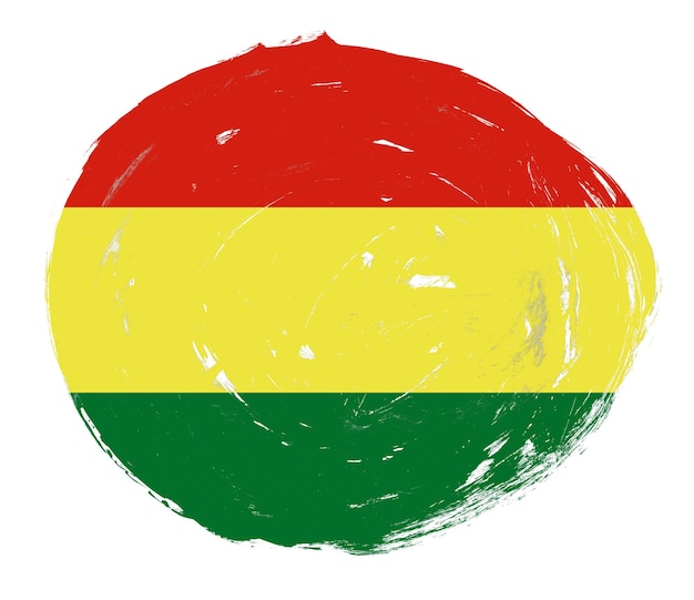 Vlag van Bolivia geschilderd op een verontruste witte penseelachtergrond