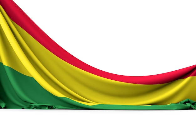 Vlag van Bolivia hangende stoffenbanner 3D-rendering