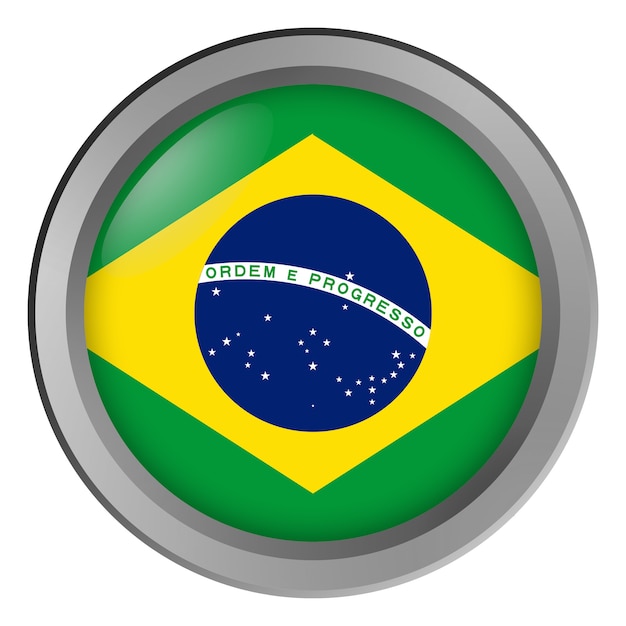 Vlag van Brazilië rond als knop