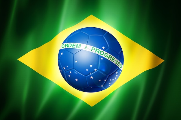 Vlag van Brazilië wereldkampioenschap voetbal