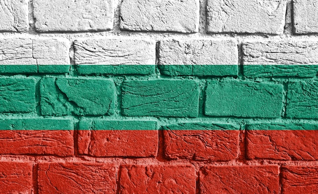 Vlag van Bulgarije aan de muur