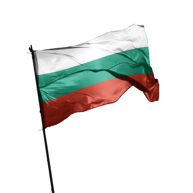 Vlag van Bulgarije op witte achtergrond
