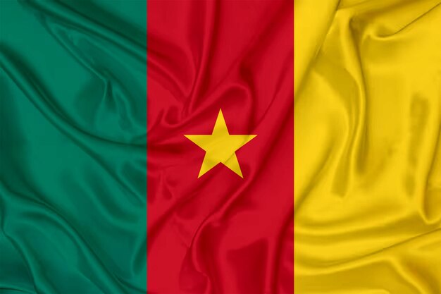 Foto vlag van cameroen vliegend effect