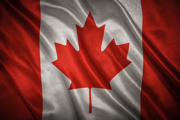Foto vlag van canada achtergrond