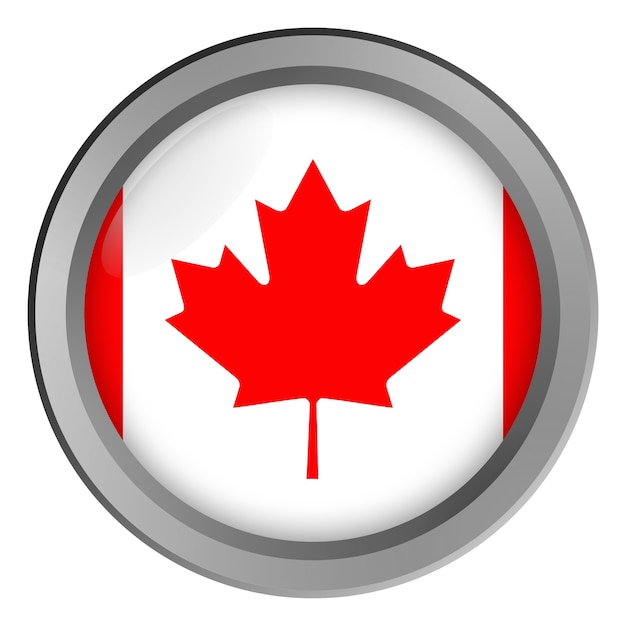 Vlag van Canada rond als knop