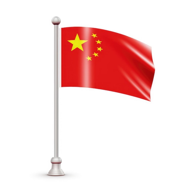 Vlag van China geïsoleerd op een witte achtergrond