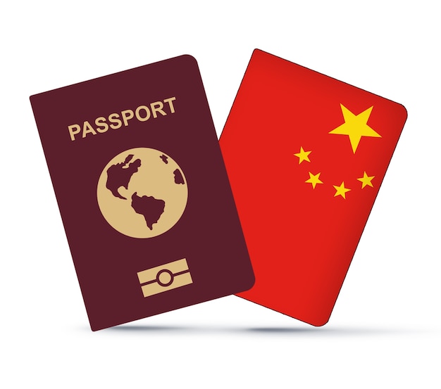 Vlag van china met paspoort