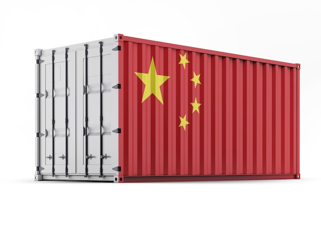 Vlag van China op verzendcontainer