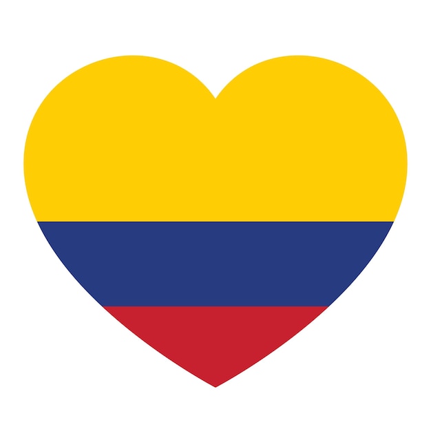vlag van Colombia in de vorm van een hart symbool van liefde