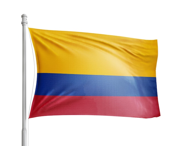 Vlag van Colombia op witte achtergrond