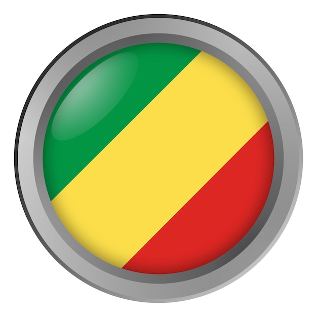 Vlag van Congo rond als knop