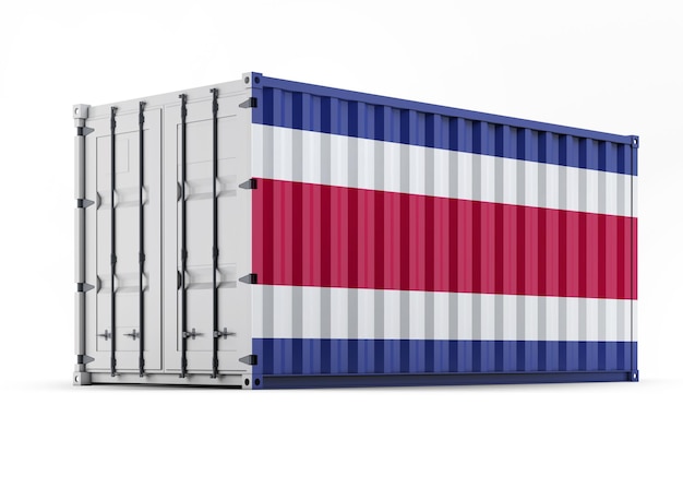 Vlag van Costa Rica op verzendcontainer