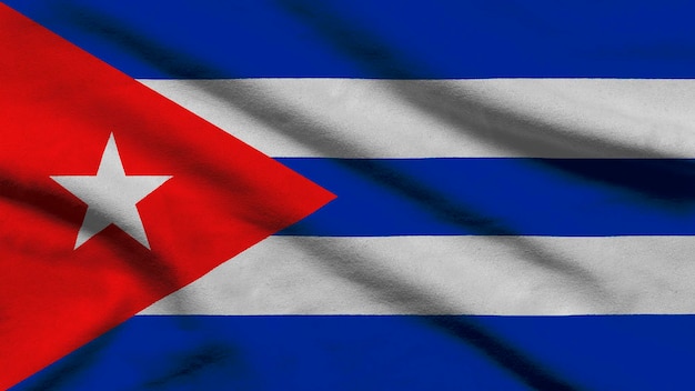 Vlag van Cuba op golvende stof.