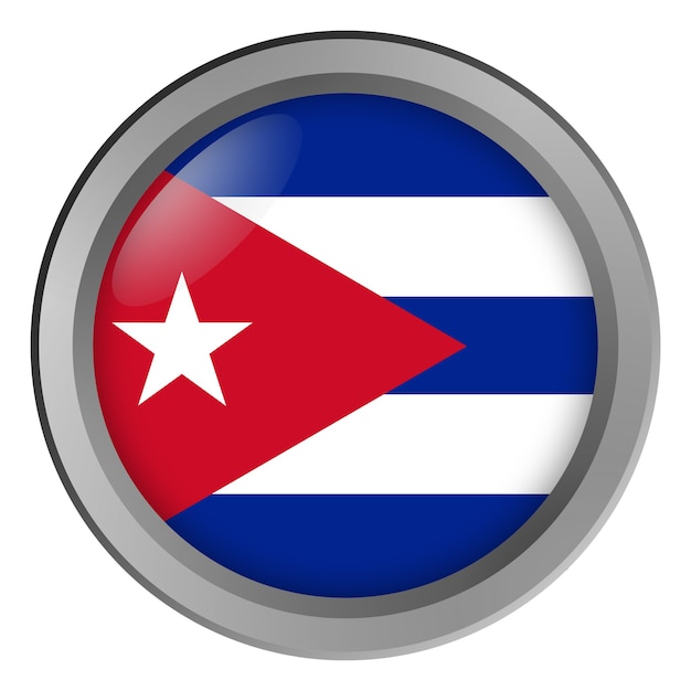 Vlag van Cuba rond als knop