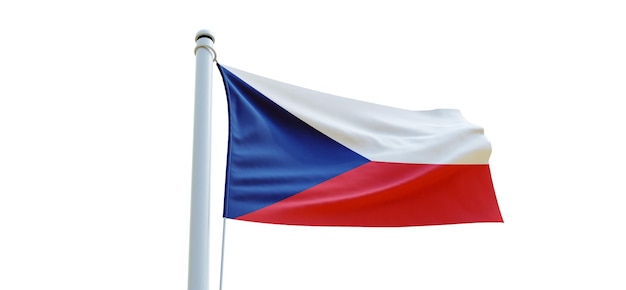 Vlag van czech_republic 3d Vlag op een witte achtergrond