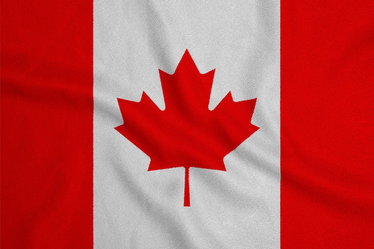Foto vlag van de canada van de fabriek gebreide stof. achtergronden en texturen