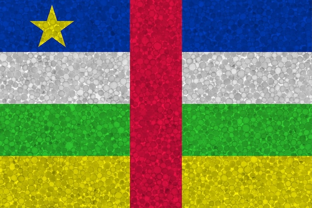 Vlag van de Centraal-Afrikaanse Republiek op piepschuimtextuur