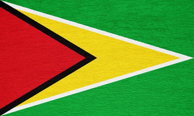 Vlag van de Coöperatieve Republiek Guyana op een gestructureerde achtergrond Concept collage