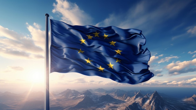 Vlag van de Europese Unie EU-vlag Blauw en geel Europa