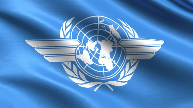 Foto vlag van de internationale burgerluchtvaartorganisatie
