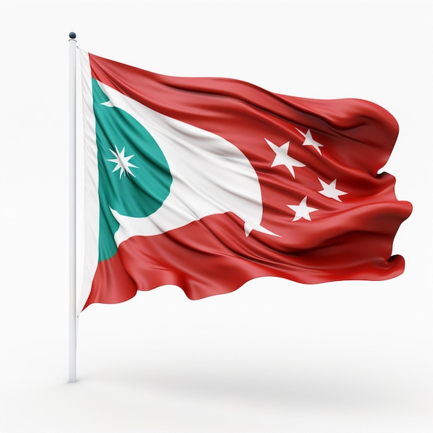 Vlag van de Malediven met witte achtergrond hi