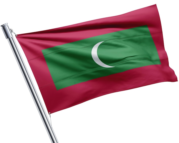 Vlag van de Malediven op een paal