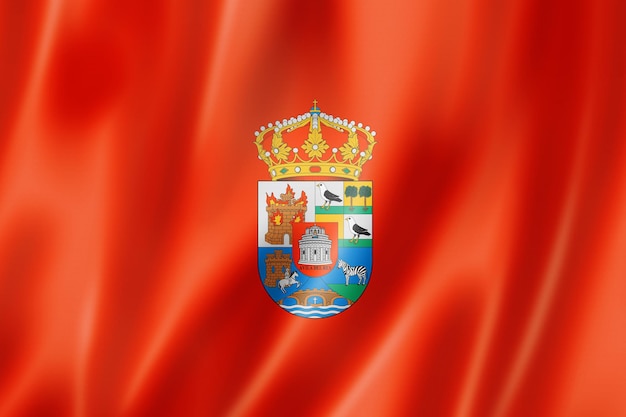 Vlag van de provincie Avila, Spanje zwaaiende banner collectie. 3D illustratie