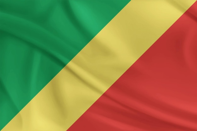 Vlag van de Republiek Congo die van dichtbij waait