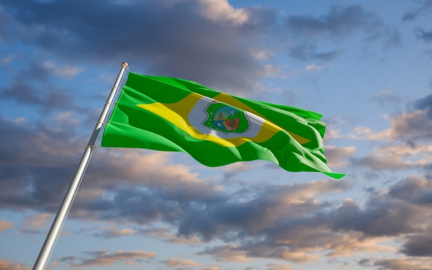 Vlag van de staat Ceara, Brazilië. 3D-illustraties